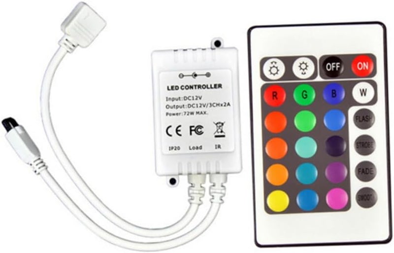RGB LED Strip Remote Controller Key for Color Changing and Dimming Home Outdoor Lighting - Image 1